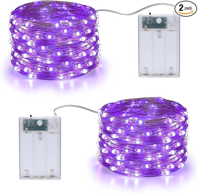 Battery Halloween Lights, 16.4ft Purple Waterproof