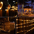 Waterproof Solar Rope Lights 39ft, Backyard LED String