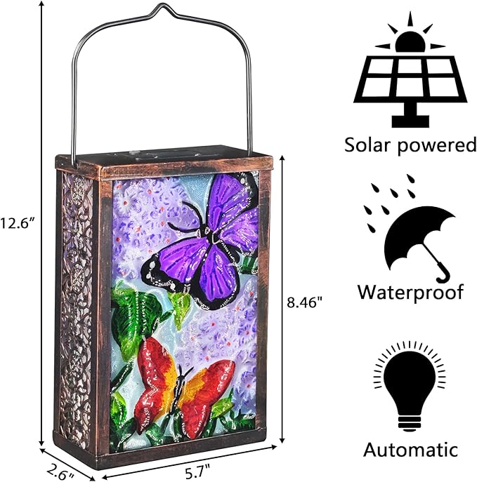 Butterfly Solar Lanterns, Waterproof LED Garden Lights