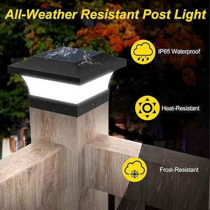 T-SUN Solar Post Cap Lights, Outdoor Waterproof LED Lights for 4x4 Wooden Posts, Deck, Fence, Garden, Mailbox – Eco-Friendly, Made from Recycled Materials, Sustainable Solar Fence Post Light (12 Pack)