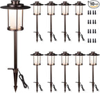 10-Pack Solar Pathway Lights, Waterproof LED Yard Lights