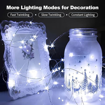 20-Pack Christmas String Lights, 7ft 20 LED Waterproof Twinkle Lights