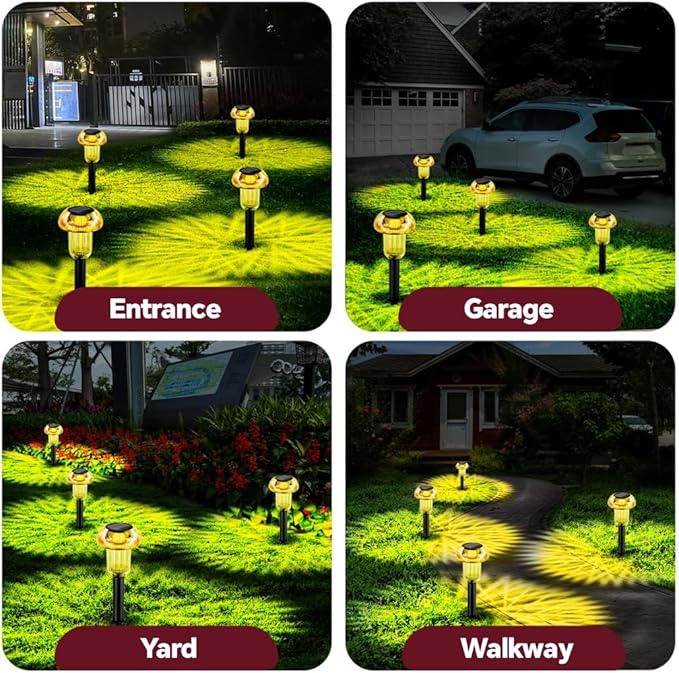 Solar Pathway Lights 4-Pack, Walkway LED