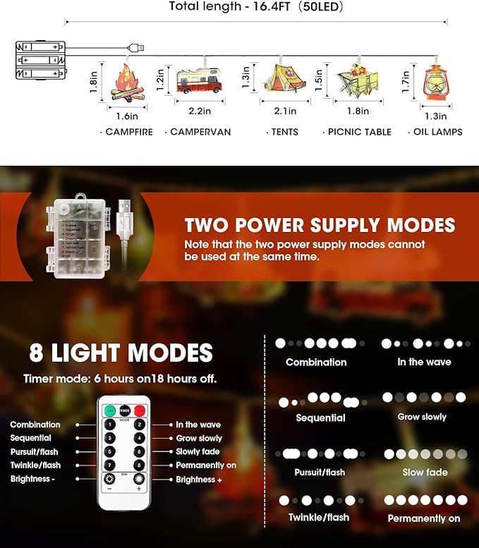 Christmas LED String Lights, Waterproof Timer Lights