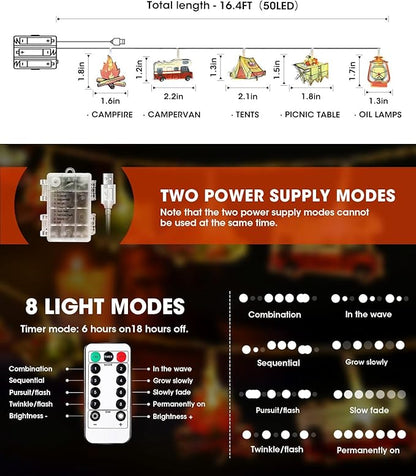 Christmas LED String Lights, Waterproof Timer Lights