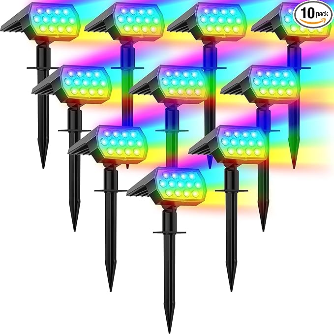 10-Pack Solar Spotlights, Garden Lights
