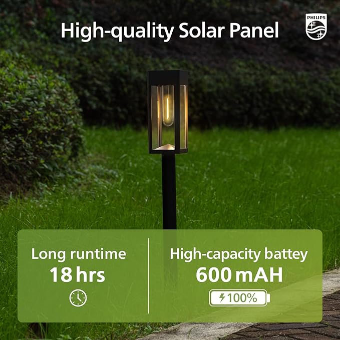 2-Pack Solar Pathway Lights, Waterproof LED Garden Lights