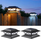 2-Pack Solar Post Cap Lights, Waterproof