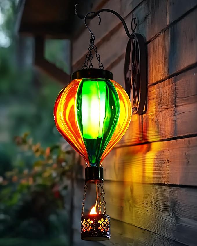 Backyard Solar Hanging Lanterns, Metal Backyard Decor