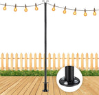 Heavy-Duty String Light Poles, 8ft Party