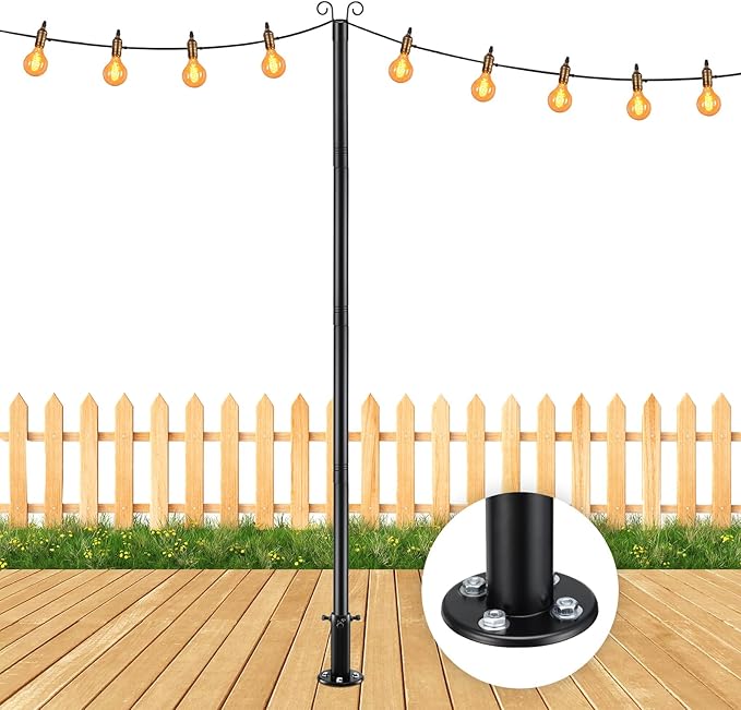 Heavy-Duty String Light Poles, 8ft Party