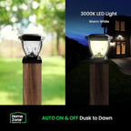 Black Solar Patio Post Lights, Outdoor LED Caps