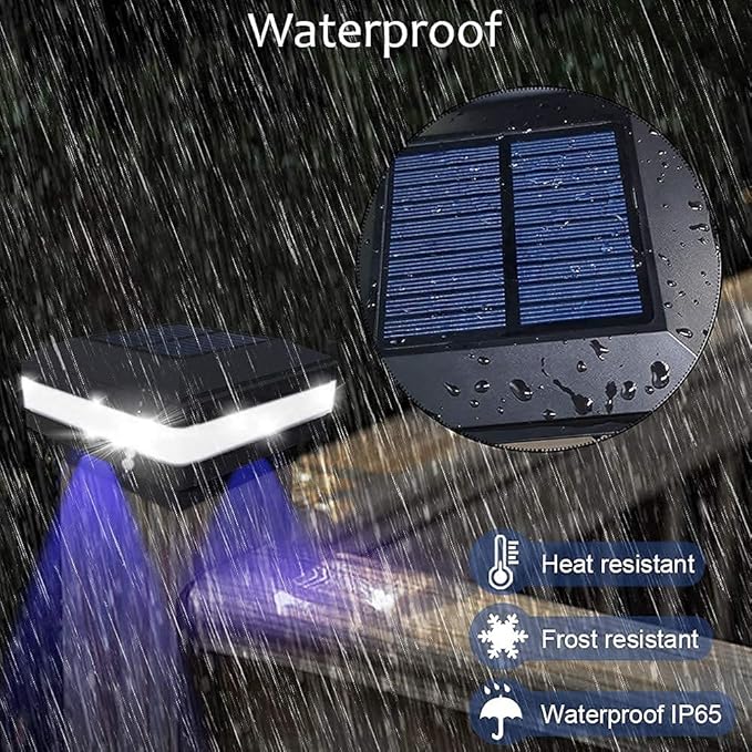 Sumaote Solar Post Cap Light, 52 LEDs 160 Lumen Outdoor Solar Post Light Fits 4x4 5x5 6x6 Wooden Posts IP65 Deck Fence Lights Platform Garden Patio 6000K White Lighting, Black Shell, 4 Pack
