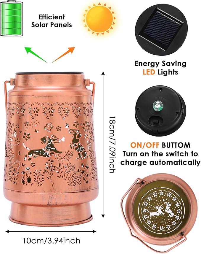 Dachshund Gift Solar Lantern - Metal Animal Hanging Lights Outdoor Hollowed Lighting Lamp Decor for Garden Patio Lawn Balcony Porch Wall Birthday Gifts for Women Mom Grandma Dogs Lover