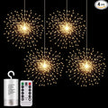 4-Pack Christmas LED String Lights, Waterproof Timer Lights