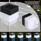 12-Pack Solar Post Cap Lights, White Waterproof