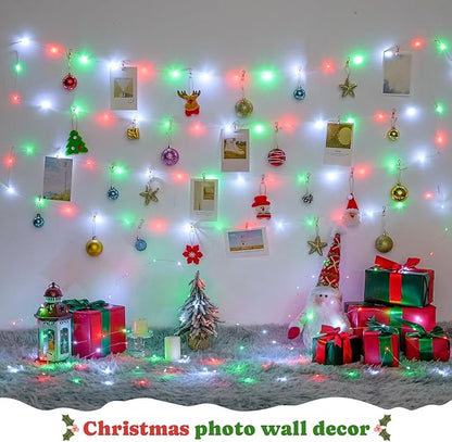2-Pack Christmas String Lights, 66ft 200 LED Waterproof Twinkle Lights