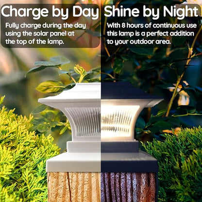 Ceybo Solar LED Post Cap Light 2-Pack, Weather-Resistant Outdoor Deck & Fence Accent