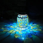 Solar Mosaic Lanterns, Patio Hanging LED Decor