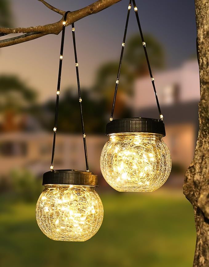 Globe Solar Lantern Set, Rustic Backyard Lighting