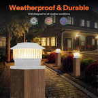 6-Pack Bright Solar Post Cap Lights for Deck, LED