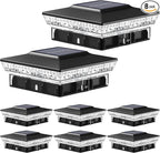 8-Pack Upgraded Solar Post Cap Lights for Yard, LED