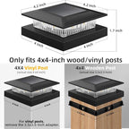 12-Pack Warm White Solar Patio Post Lights, Outdoor LED Caps