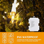 Christmas Porch String Lights 2-Pack, 17ft 50 LED Waterproof