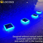 4-Pack Blue Solar Yard Lights, Outdoor LED