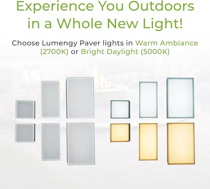LUMENGY Paver Light 6x9 Inch (5.82x8.85), 5000K Daylight, Glare-Free Brick Lighting for Driveways, Walkways, Pool Decks and Patios, 12V Hardwired, IP67 Waterproof, Drive-Over Rated