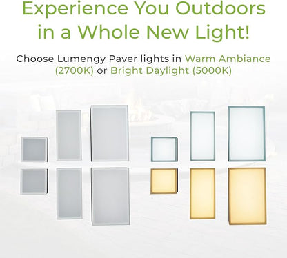 LUMENGY Paver Light 6x9 Inch (5.82x8.85), 5000K Daylight, Glare-Free Brick Lighting for Driveways, Walkways, Pool Decks and Patios, 12V Hardwired, IP67 Waterproof, Drive-Over Rated
