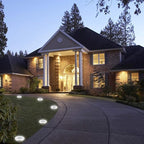 4-Pack White In-Ground Solar Lights, Flat LED Landscape