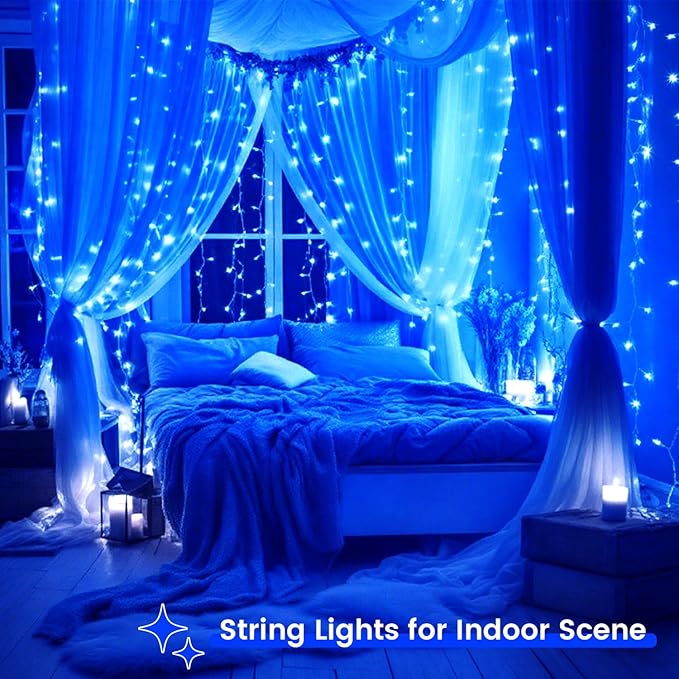 Christmas Yard String Lights 2-Pack, 66ft 200 LED Waterproof