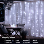 Cool White Backyard String Lights, 8ft Weatherproof LED