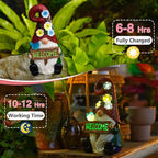 Solar Gnome Statue Light 10", Yard Decor