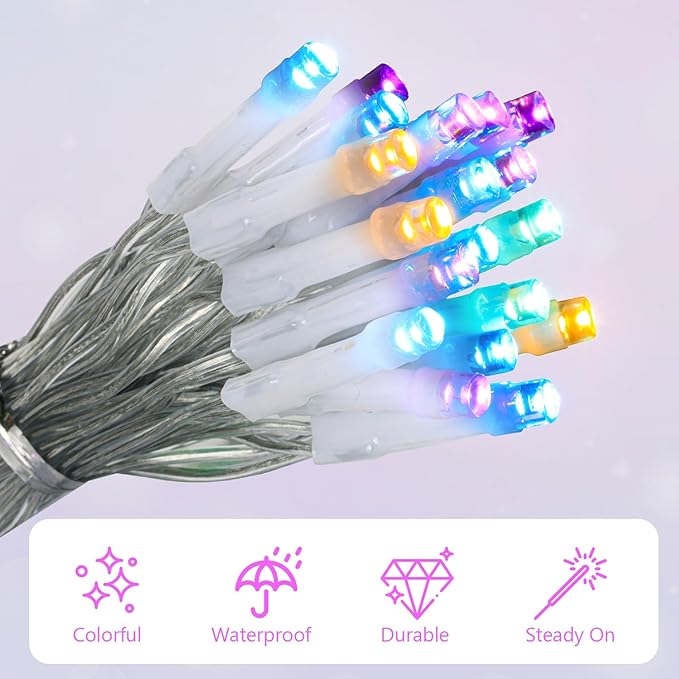 Outdoor String Lights, 8ft Waterproof LED