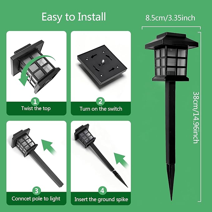 Solar Pathway Lights 10-Pack, Driveway LED