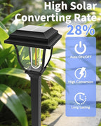 2-Pack Warm White Solar Path Lights, Outdoor Garden LED