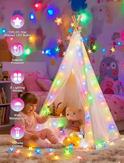 33ft Christmas LED String Lights, Waterproof Timer Lights
