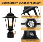 Black Solar Deck Post Lights, Outdoor LED Caps