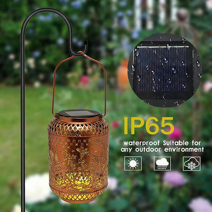 Elegant Hummingbird Solar Lanterns for Garden Birthday Gift for Women Mom Grandma Chindren Metal Outdoor Hanging Lights Waterproof Solar Powered Decor for Yard Patio Pathway