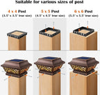Solar Post Cap Lights 2-Pack, Waterproof LED