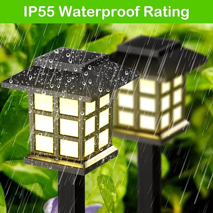 Hortsun 20 Pack Solar Pathway Lights, Outdoor Garden Solar Waterproof LED Landscape Lights for Yard Patio Lawn Pathway Decoration(Warm White)