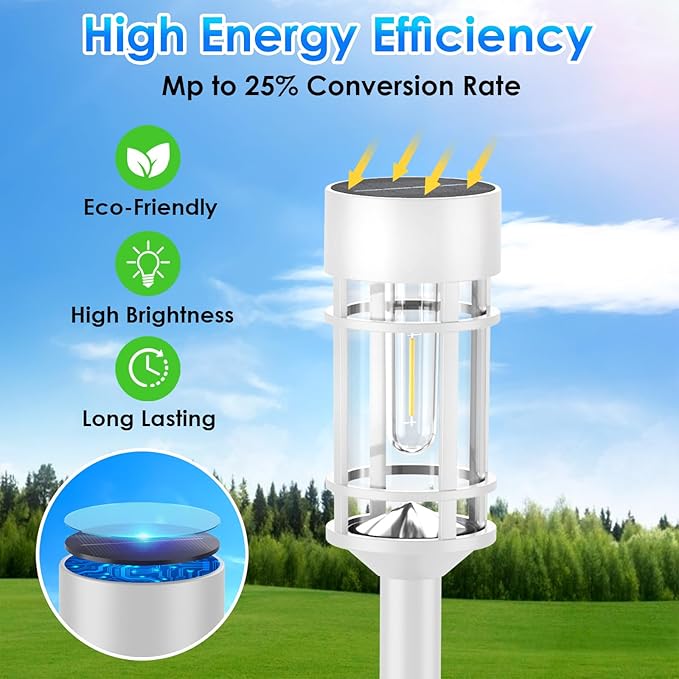 Solar Pathway Lights 8-Pack, Garden LED