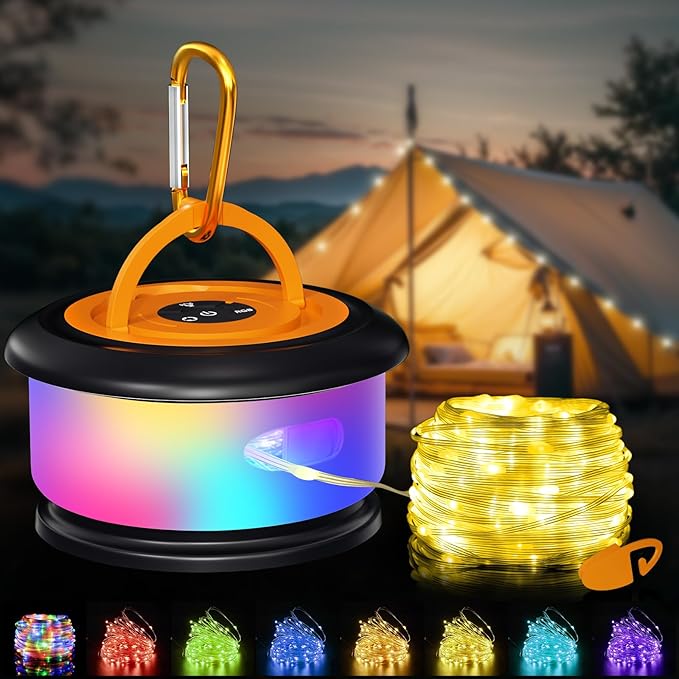 Outdoor String Lights, 8ft RGB Waterproof LED