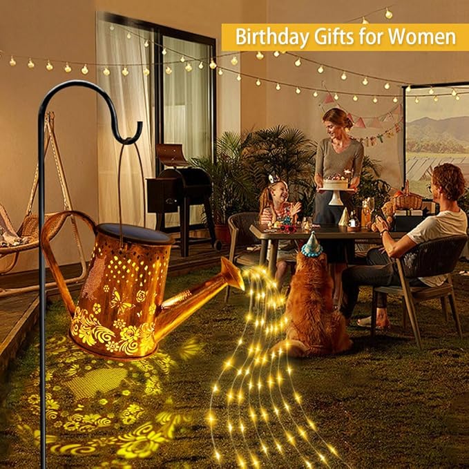 Solar Watering Can Lights, Unique Gardening Owl Gifts for Christmas Mom Women Grandma Birthday, Waterproof Large Hanging Solar Lantern for Outdoor Garden Patio Yard Pathway