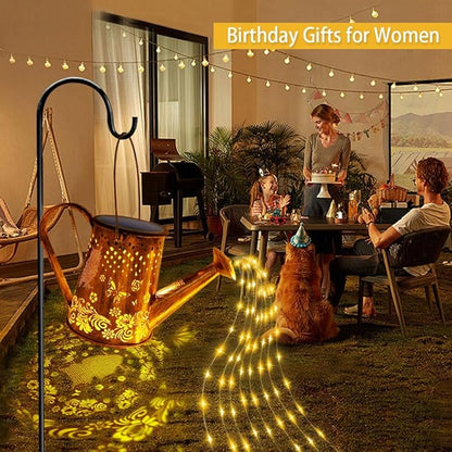 Solar Watering Can Lights, Unique Gardening Owl Gifts for Christmas Mom Women Grandma Birthday, Waterproof Large Hanging Solar Lantern for Outdoor Garden Patio Yard Pathway