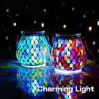 Mosaic Solar Lanterns, Waterproof LED Porch Lights