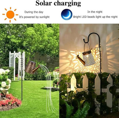 B-Best Solar Lights Outdoor Garden Decorations,Watering Can Landscape Light Large Hanging Lantern ,Outside Waterproof Patio Decor Perfect Gardening Gift