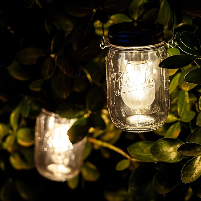 Solar Hanging Lanterns, Backyard Hanging LED Decor